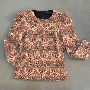 New Zara Woman Red Sparkle Knit Top